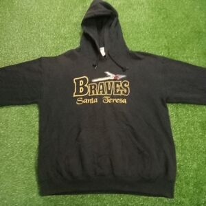 Braves Santa Theresa Black Mens Hoodie Size Medium